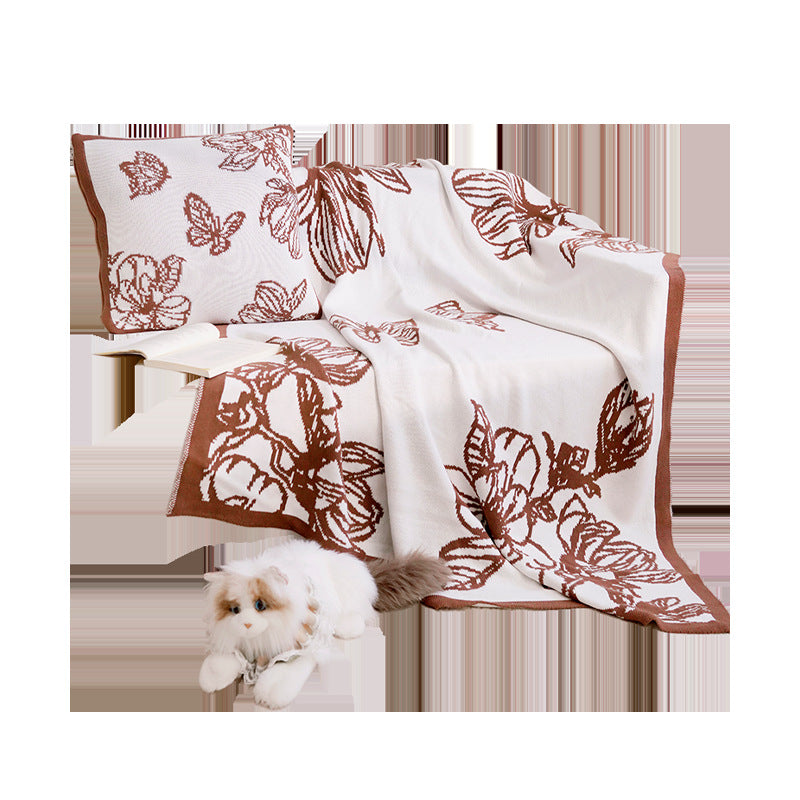 Women's Decorative Throw Blanket with Floral Design Kalsten