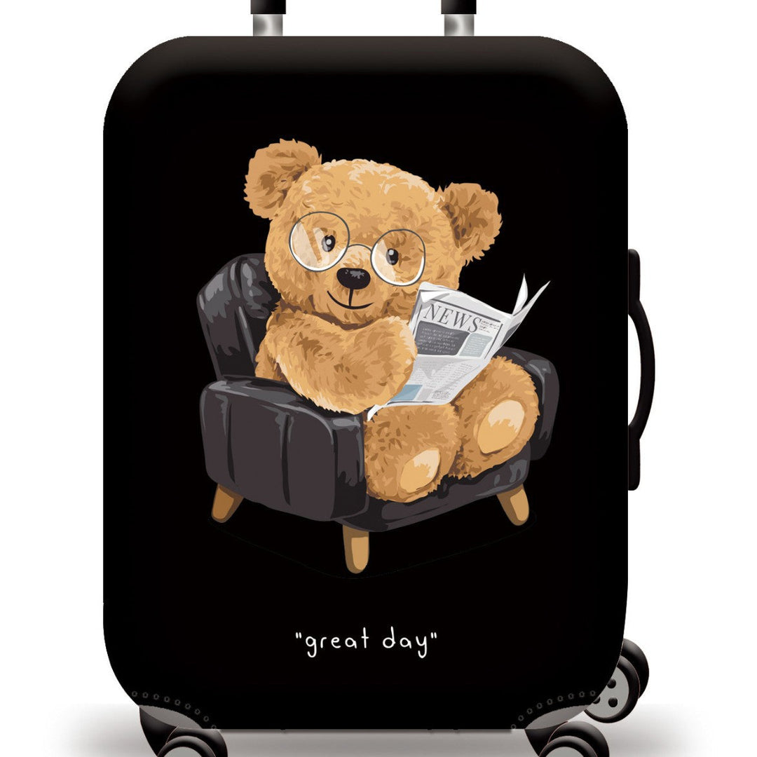 Unisex nan Kids Trolley Suitcase with cute teddy bear design, hard shell, telescopic handle and four swivel wheels Kalsten