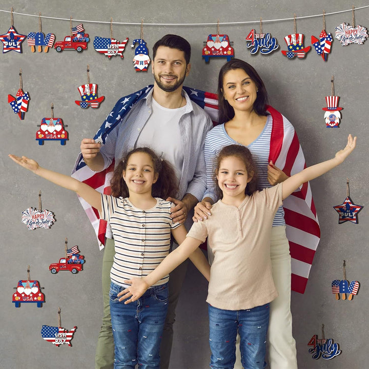 Unisex nan Set patriotic party decorations made of wood and stickers Kalsten