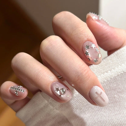 Artistic Glitter-Accent Press-On Nail Set Acalora