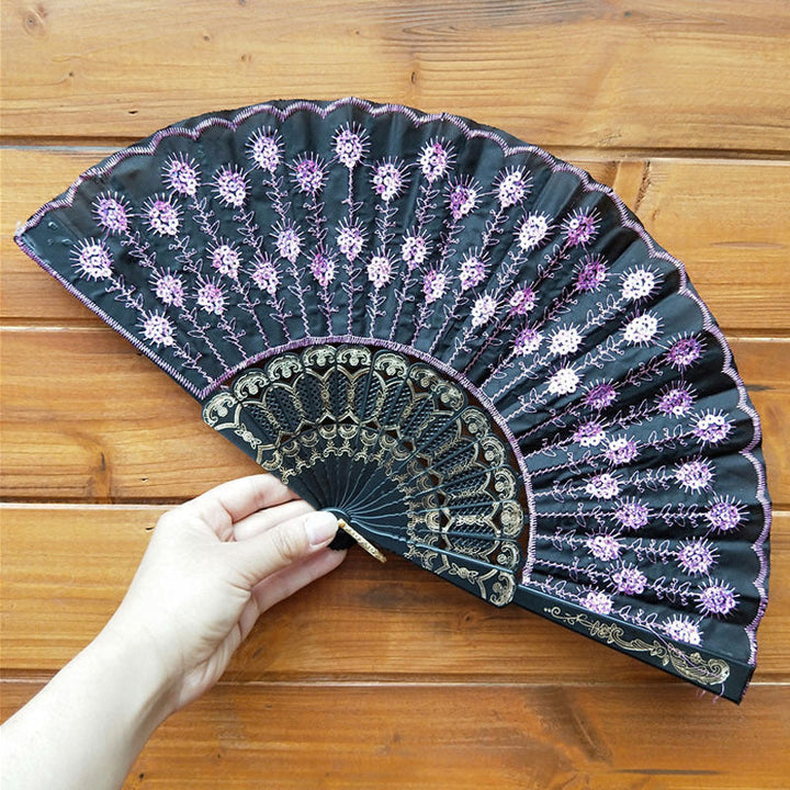 Ladies handcrafted fan with exquisite embroidery Kalsten