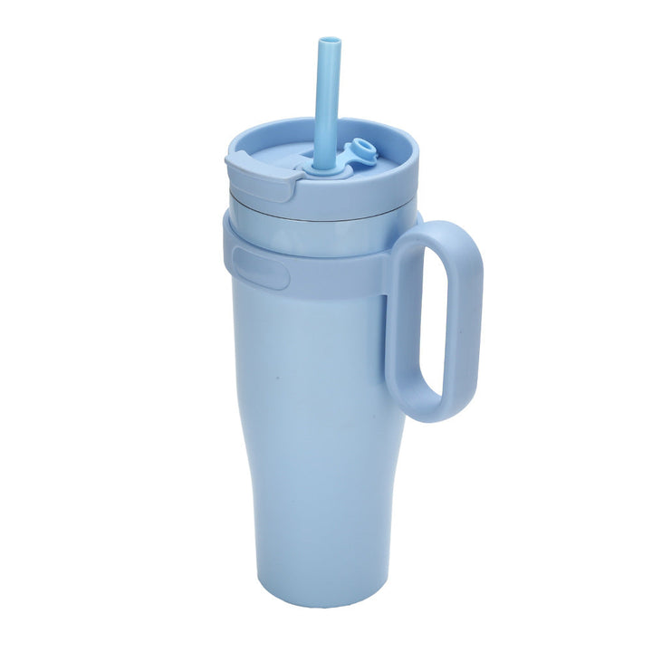 Ladies' insulated drinking cup with non-slip handle and integrated straw Kalsten
