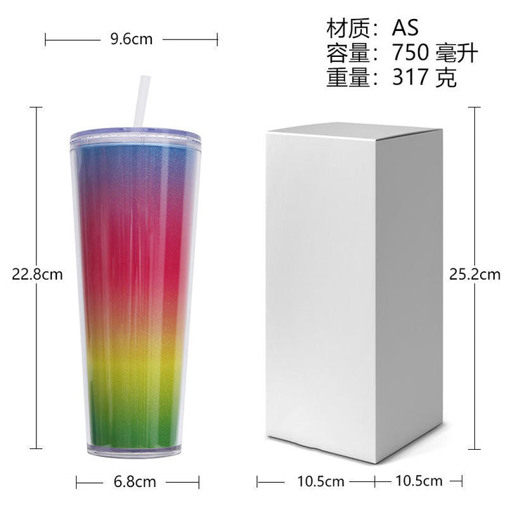 Women's Glittering Drinking Cup with Straw Kalsten