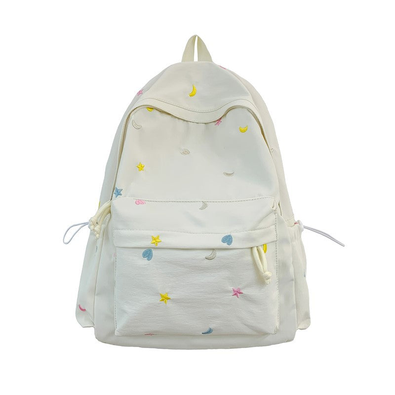 Embroidered Star and Moon Pattern Backpack Kalsten