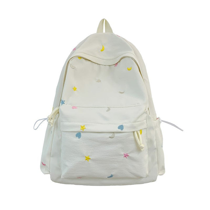 Embroidered Star and Moon Pattern Backpack Kalsten