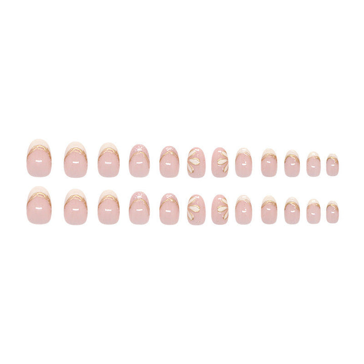 Decorative Floral French Tip Press-On Nails Kalsten
