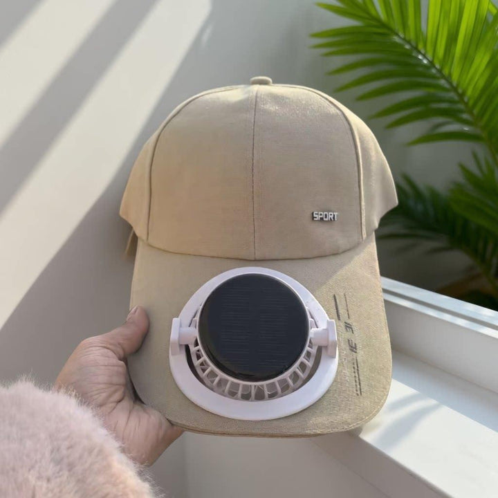 Portable solar-powered USB-C fan with digital battery indicator Kalsten