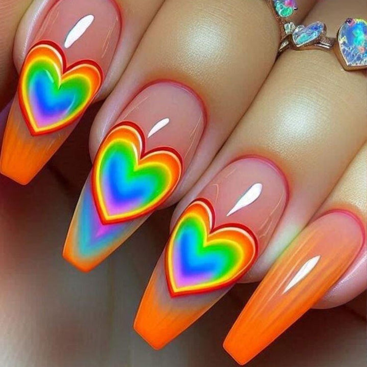Artificial nails with Romantic Heart Design Kalsten