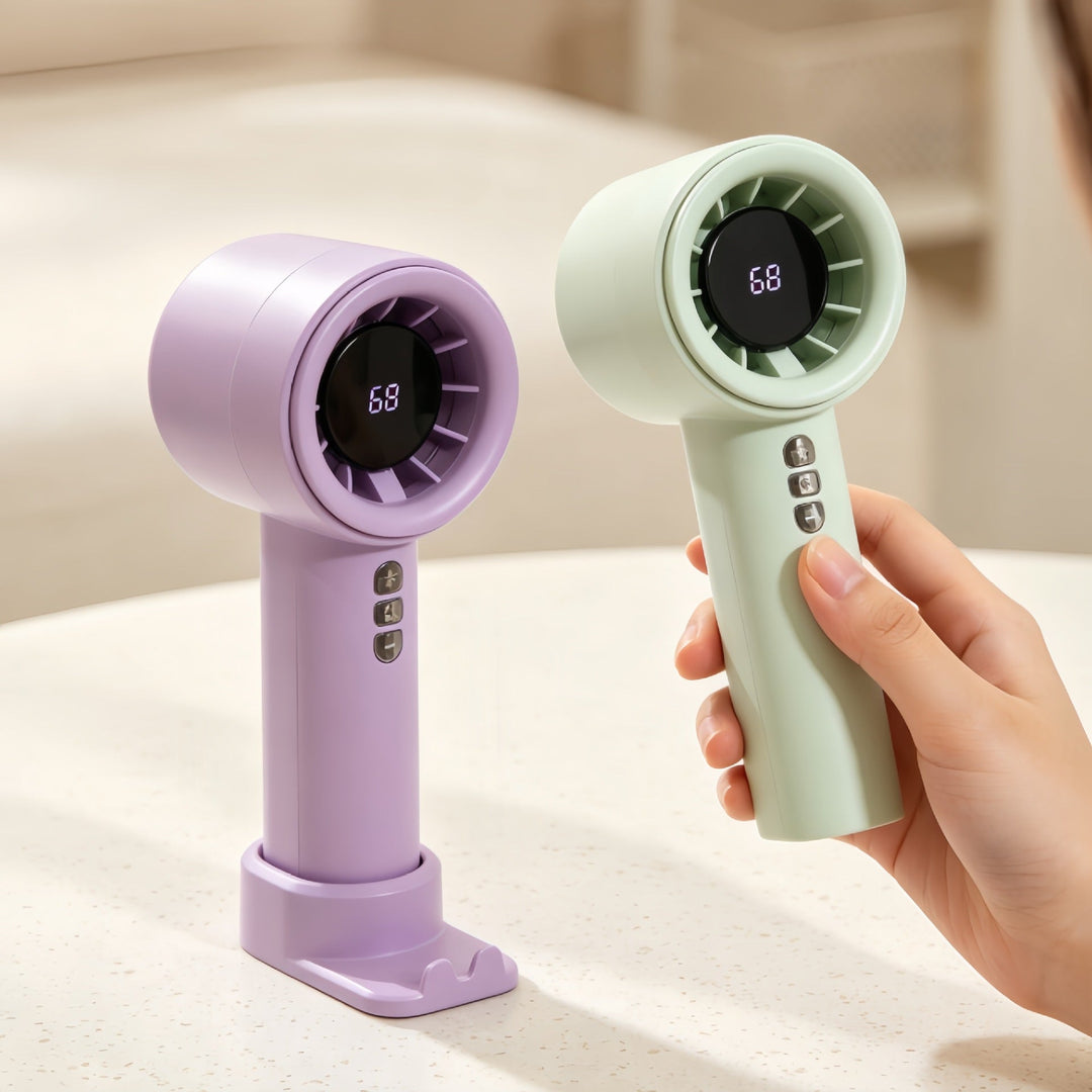Women High-Performance Hand Fan with Digital Speed Display Kalsten