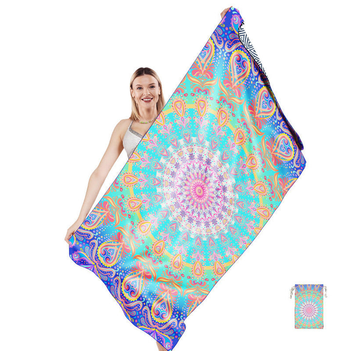Multifunctional beach towel in creative mandala design Kalsten