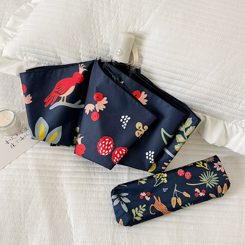 Women Folding Umbrella with Striking Flower Pattern Kalsten