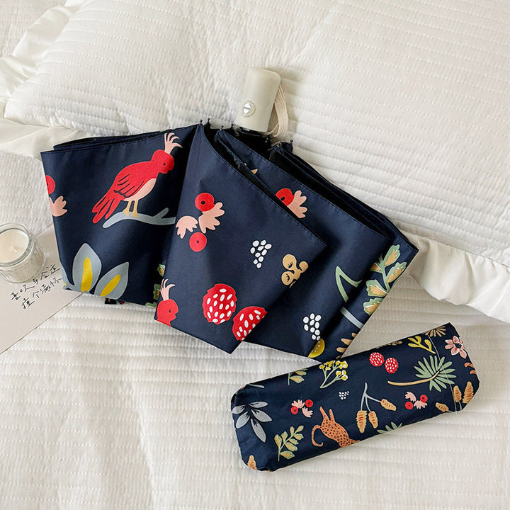 Women Folding Umbrella with Striking Flower Pattern Kalsten