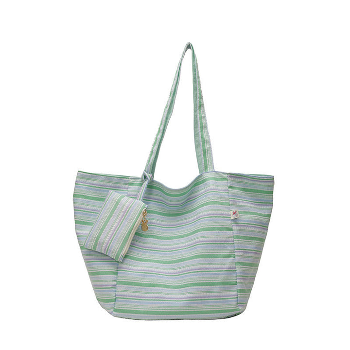 Spacious Wave Stripe Shopping Bag Kalsten