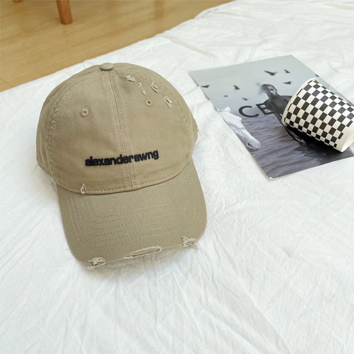Unisex Distressed Cotton Baseball Cap Kalsten