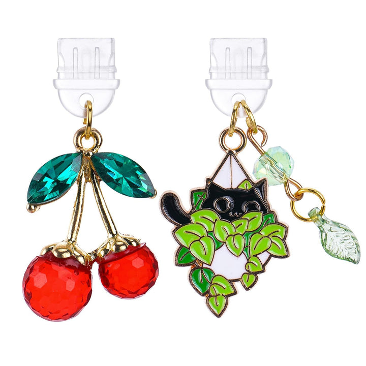 Playful Fruit and Cat Charm Earrings Kalsten