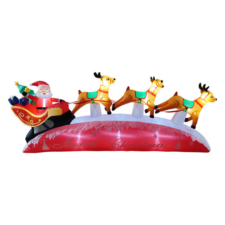 Inflatable Led Yard Santa Riding Polar Bear Outdoor Christmas Decoration With Internal Fan And Anchor Stakes