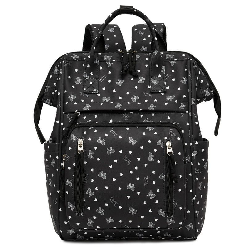Stylish Heart-Printed Multi-Pocket Backpack kalsten