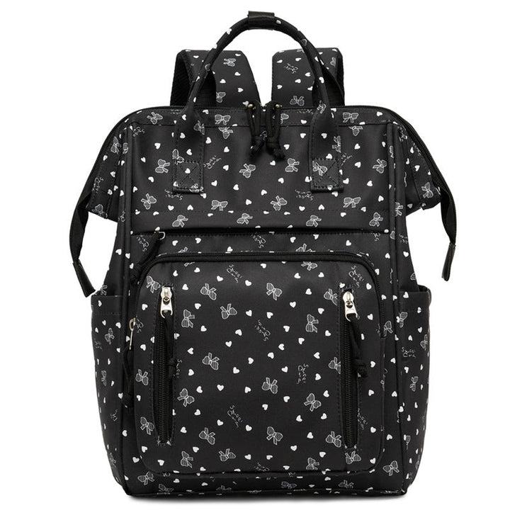 Stylish Heart-Printed Multi-Pocket Backpack kalsten