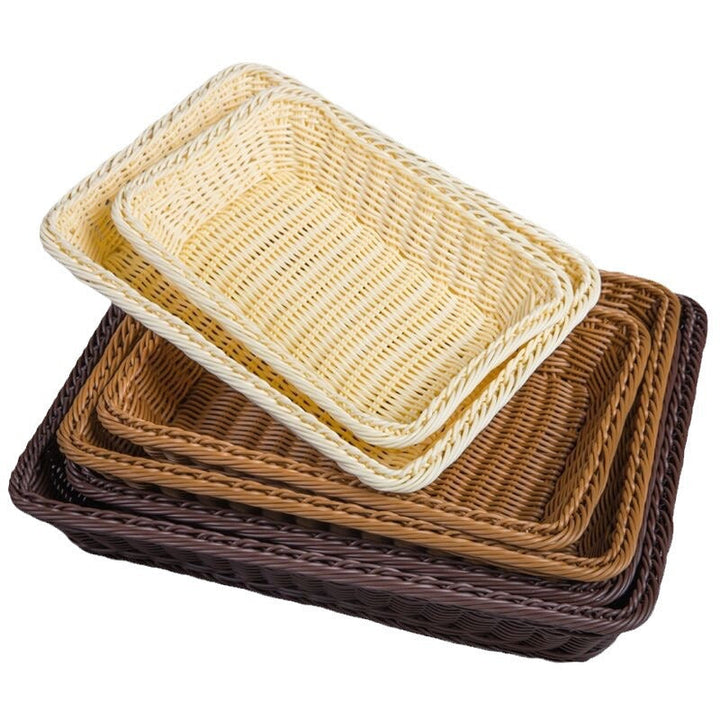 Unisex Rectangular Rattan Serving Basket Kalsten