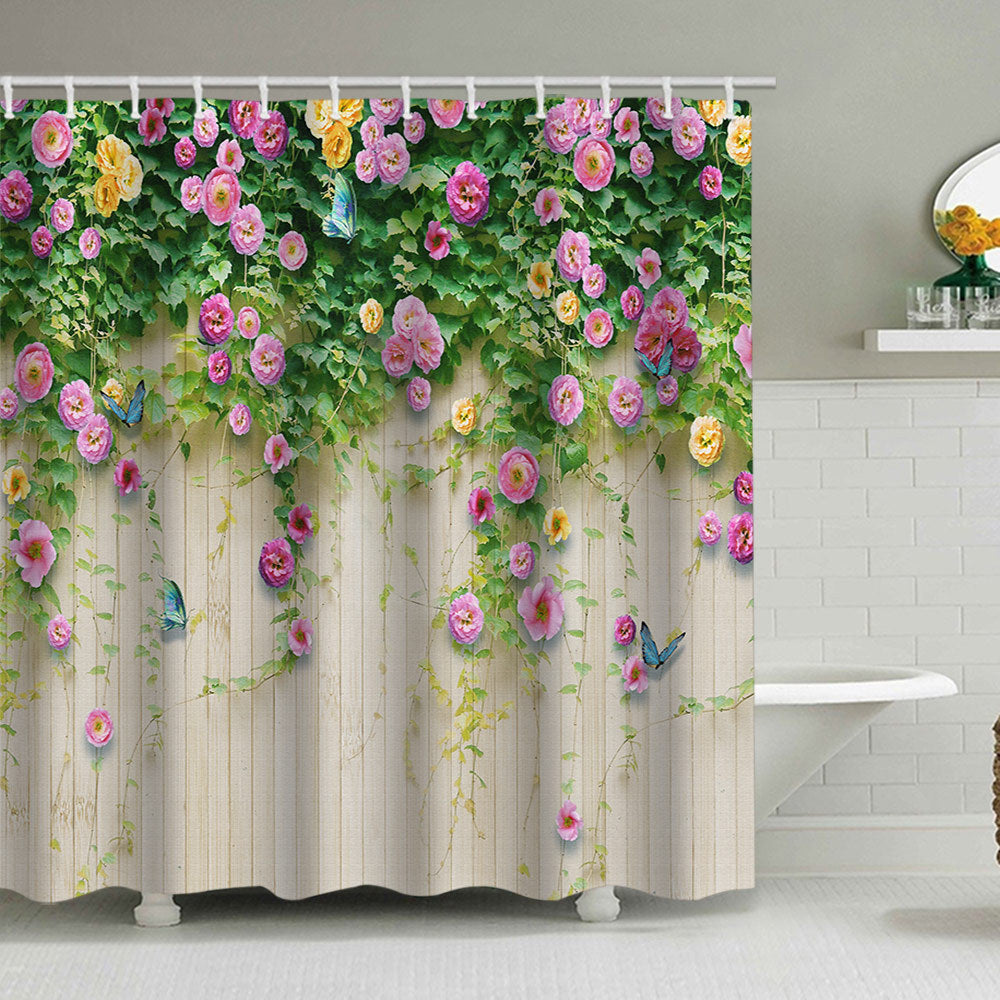 Rustic Garden-Themed Shower Curtain Kalsten