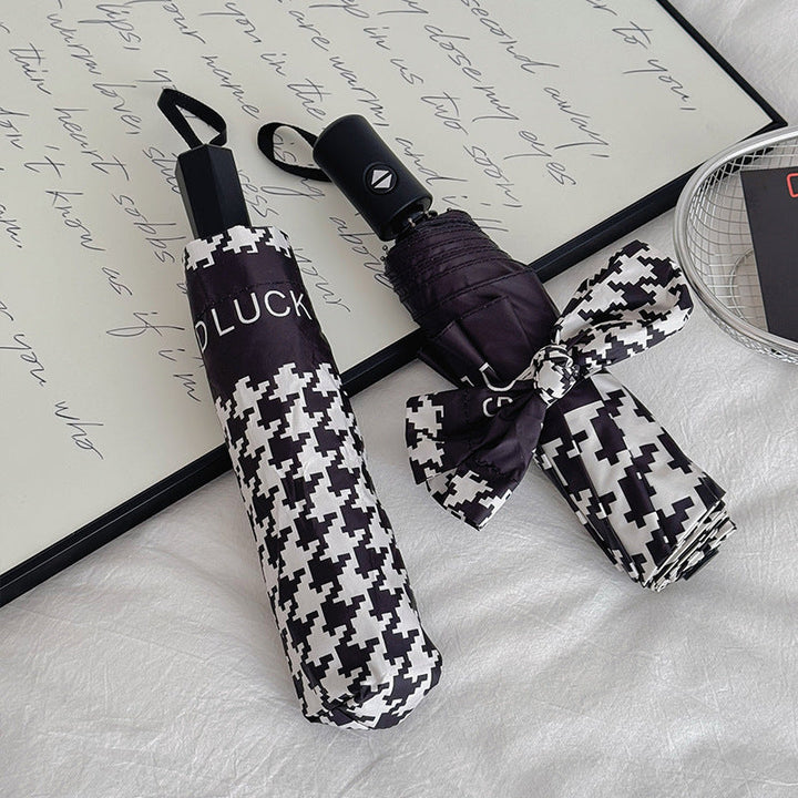Women Folding Umbrella with Modern Wave Pattern Kalsten