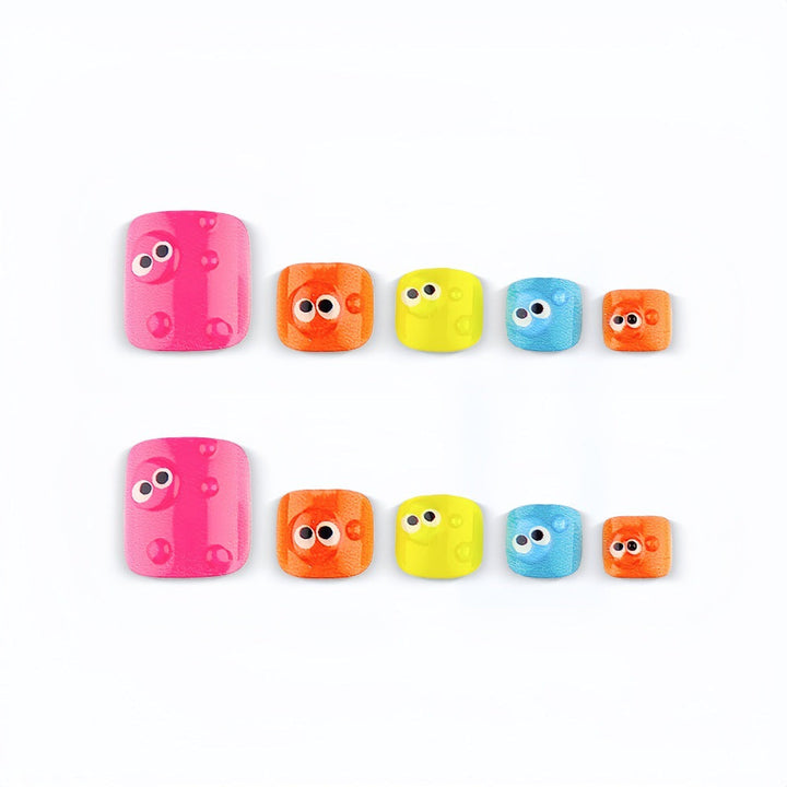 Nail art with colorful cartoon designs Kalsten