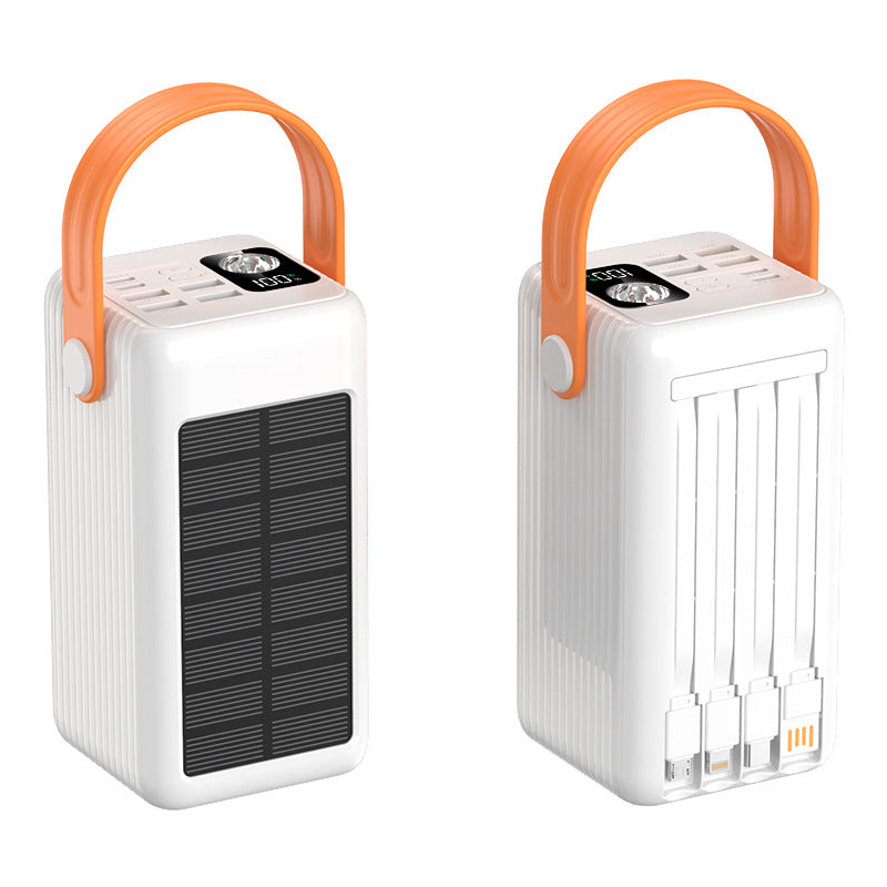 Portable Solar Power Bank with Integrated Cable Management and LED Display Kalsten