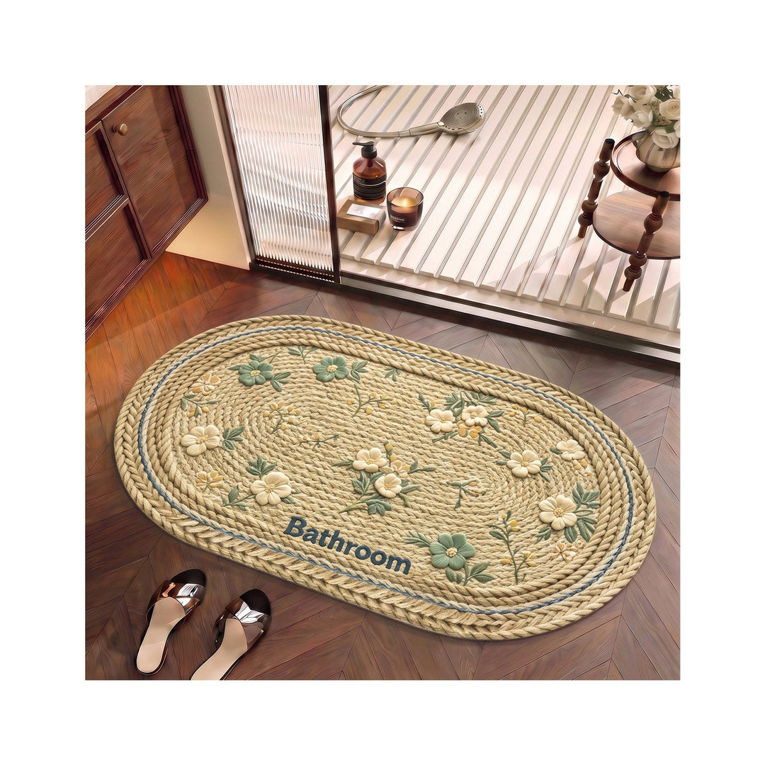 Floral Patterned Cotton Bath Mat Kalsten