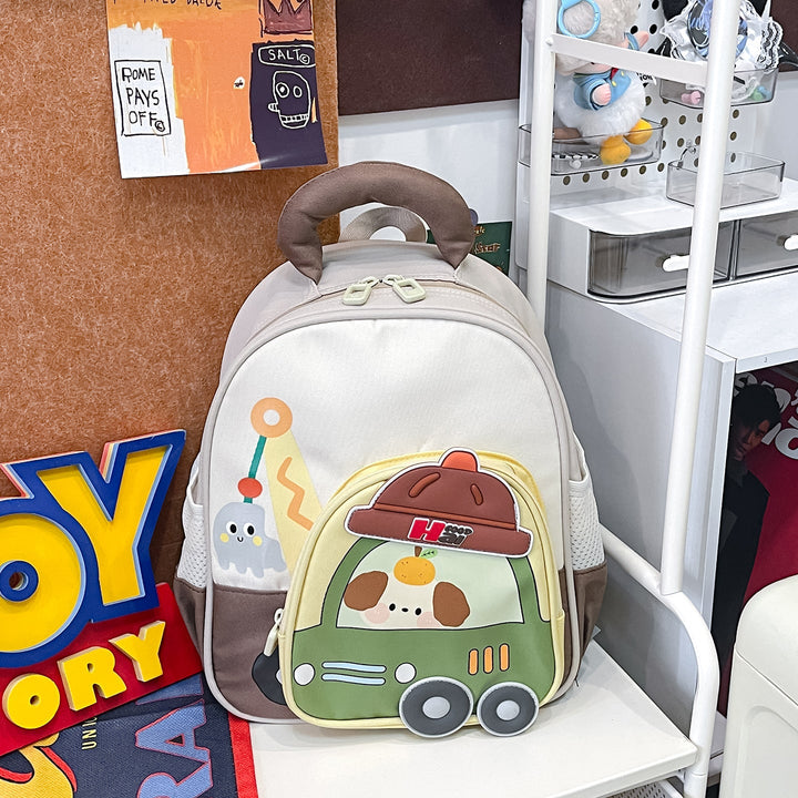 Children's Playful Vehicle-Themed Mini School Backpack
