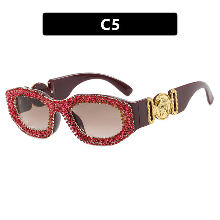Women's extravagantly designed sunglasses with rhinestone-studded frame Kalsten