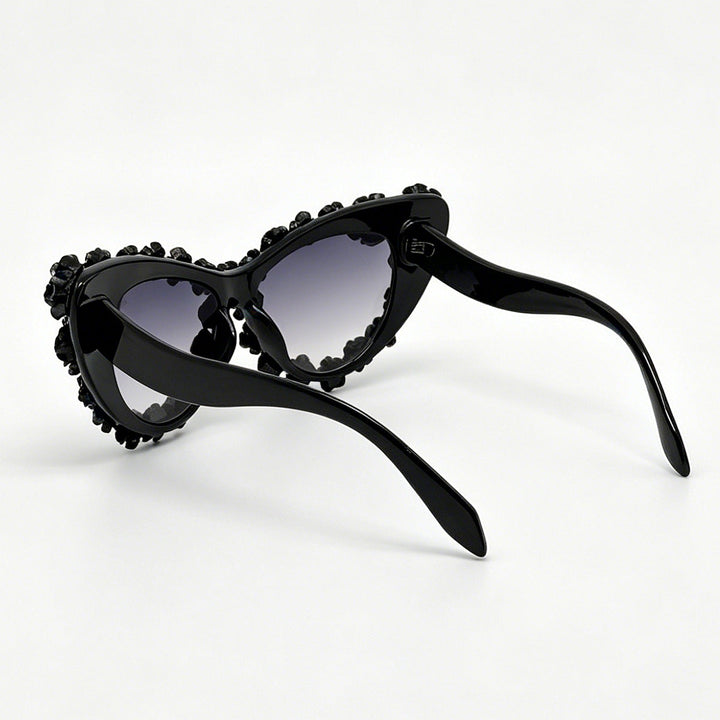 Women's Heart-Shaped Sunglasses with Floral Application Kalsten