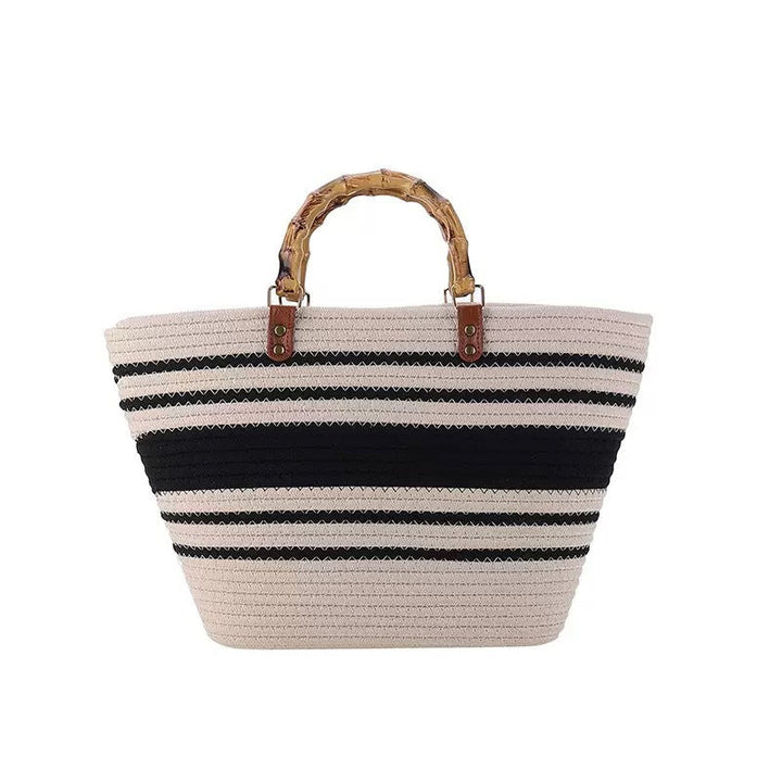 Practical beach bag with bamboo handles Kalsten