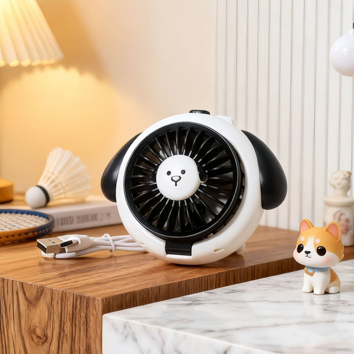 Women's portable hand fan with cute dog design Kalsten
