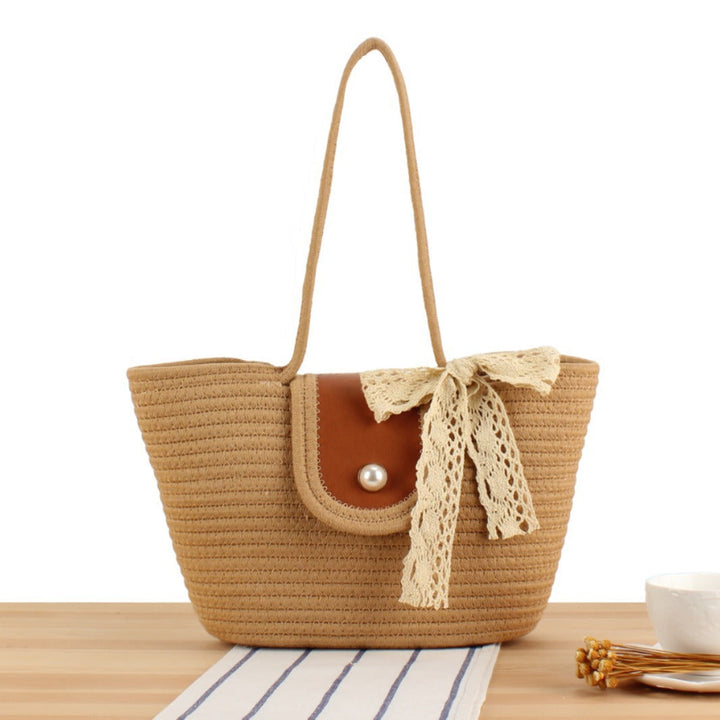 Elegant Bast shoulder bag with leather details Kalsten