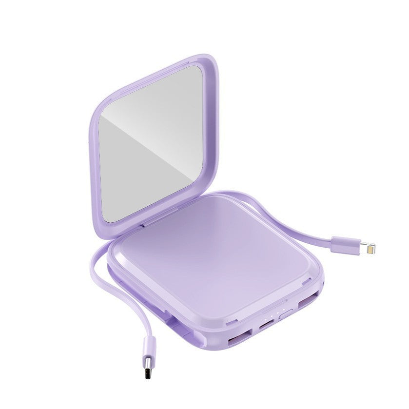 Portable power bank with integrated mirror and multifunctional charging cable Kalsten