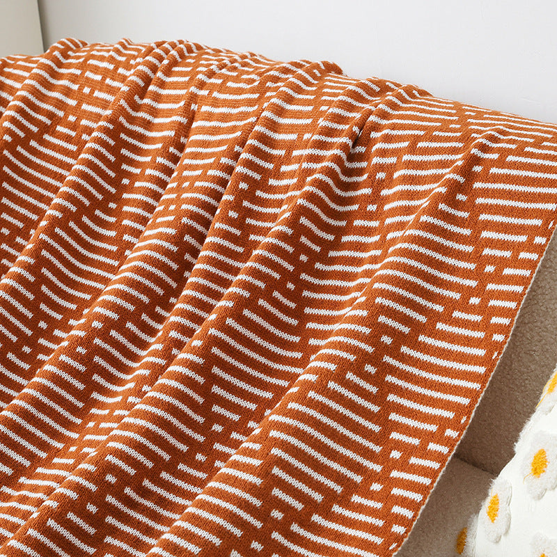 Women's knitted blanket with geometric pattern Kalsten