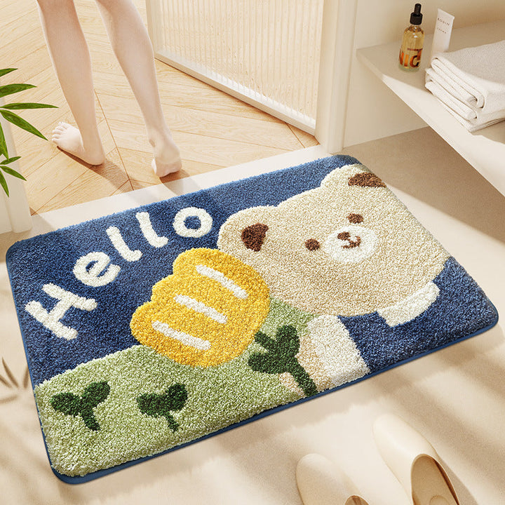 Cat-Themed Plush Bath Mat Kalsten