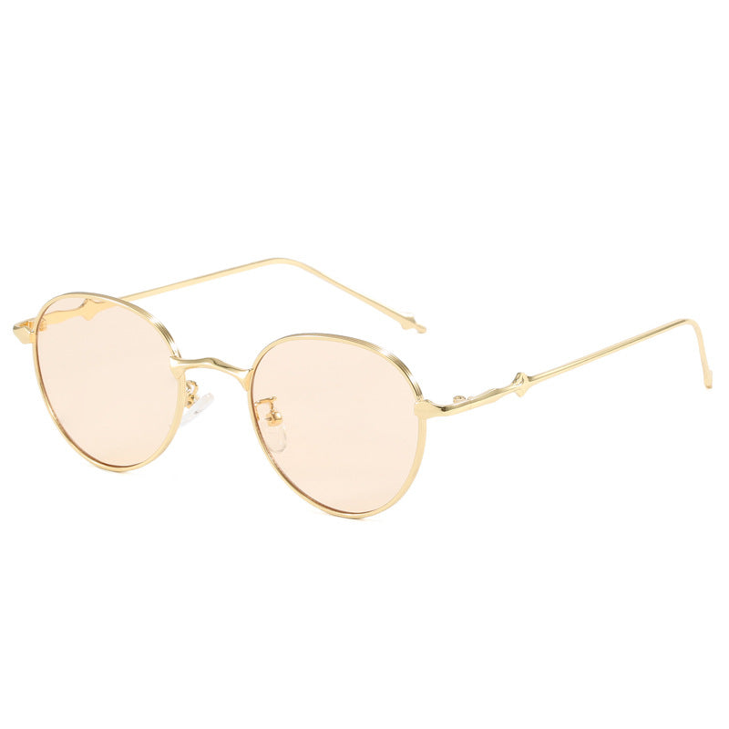 Ladies elegant round sunglasses with stylish metal frame Kalsten