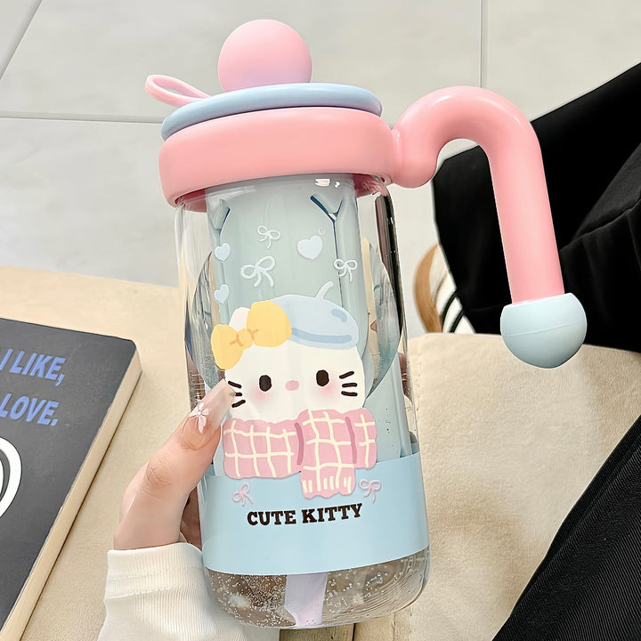 Women's water bottle with playful cat pattern Kalsten