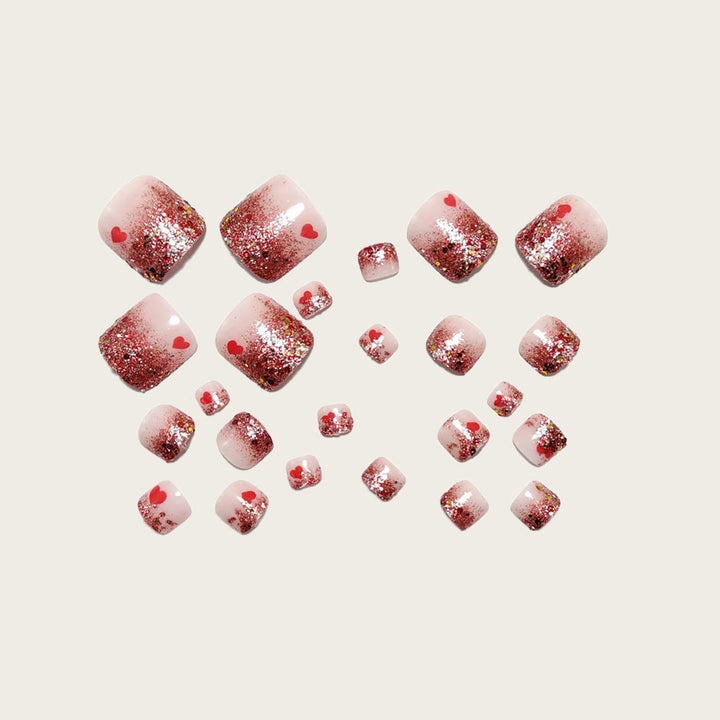 Nail art with sparkling hearts Kalsten