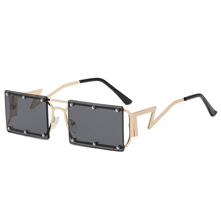 Women extravagant oversized sunglasses with geometric frame Kalsten