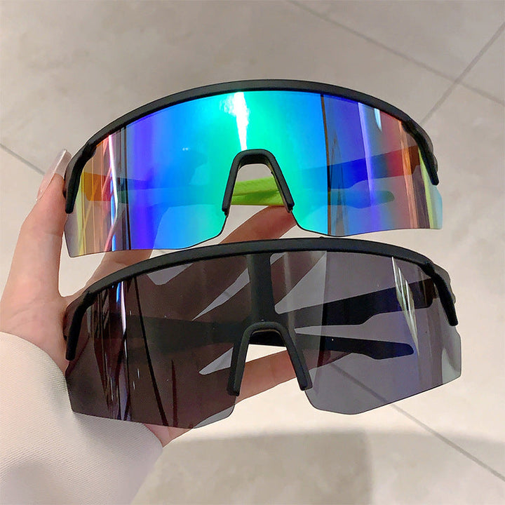 Unisex nan sporty performance sunglasses with continuous visor lens and shatterproof polycarbonate lens Kalsten