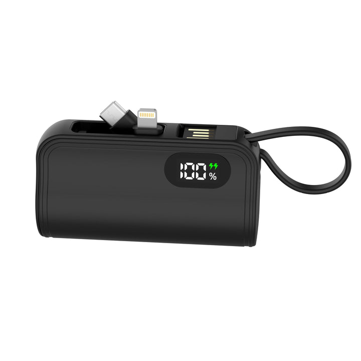 Portable power bank with integrated charging cable and digital capacity display Kalsten