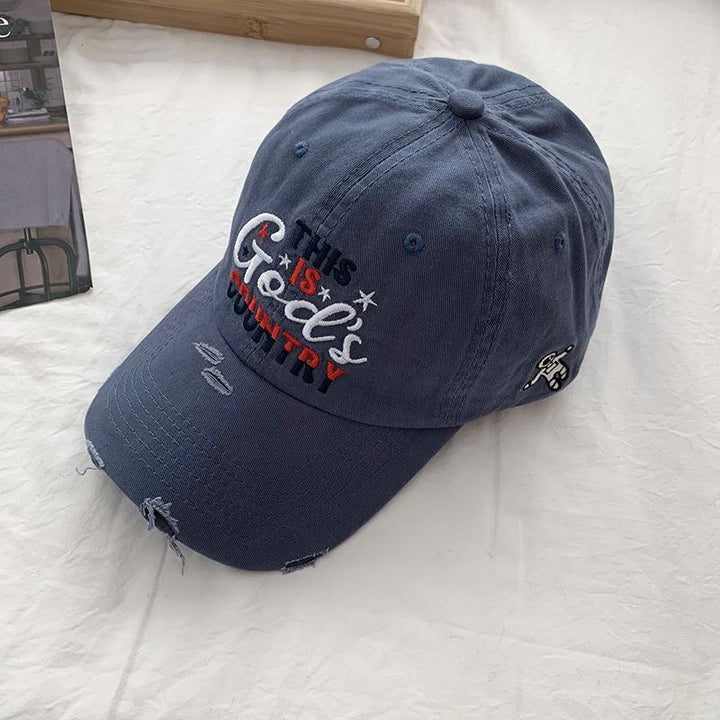 Men's Distressed Embroidered Baseball Cap Kalsten