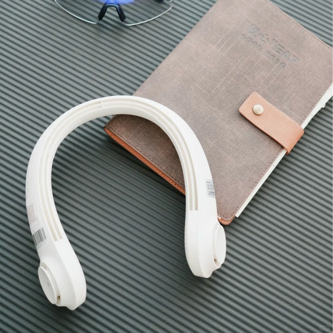 Unisex nan ergonomic neck fan bladeless with rechargeable battery, quiet motor, and adjustable airflow Kalsten