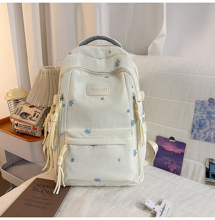 Elegant Embroidered School Backpack