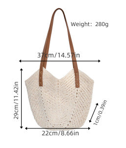 Hand-crocheted shoulder bag with reinforced straps Kalsten