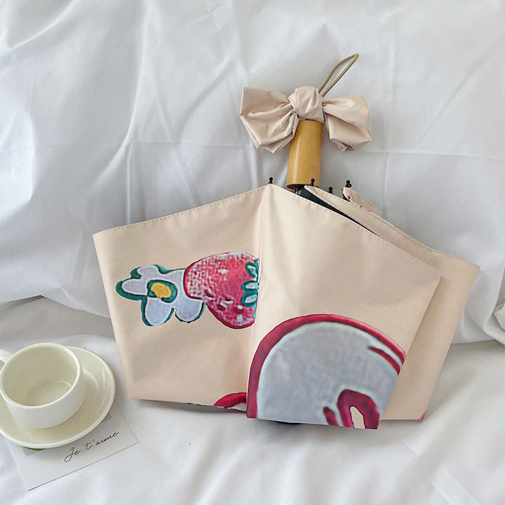 Ladies folding umbrella with cheerful strawberry motif Kalsten