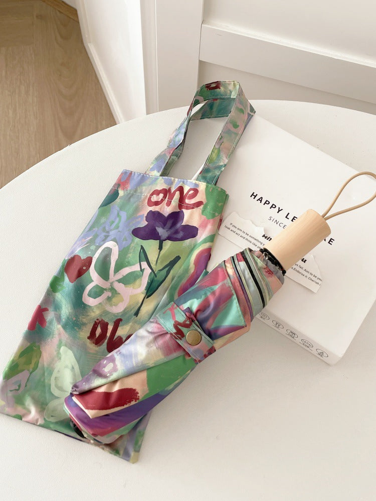 Ladies Foldable Rainbow Retouch Rain Umbrella Kalsten