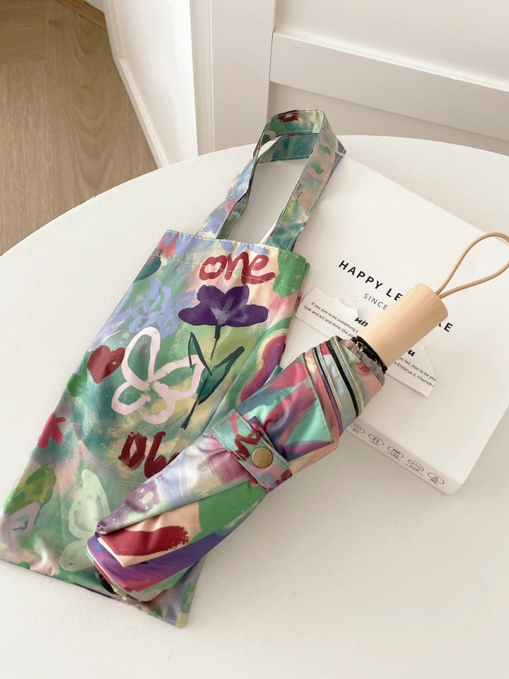 Ladies Foldable Rainbow Retouch Rain Umbrella Kalsten